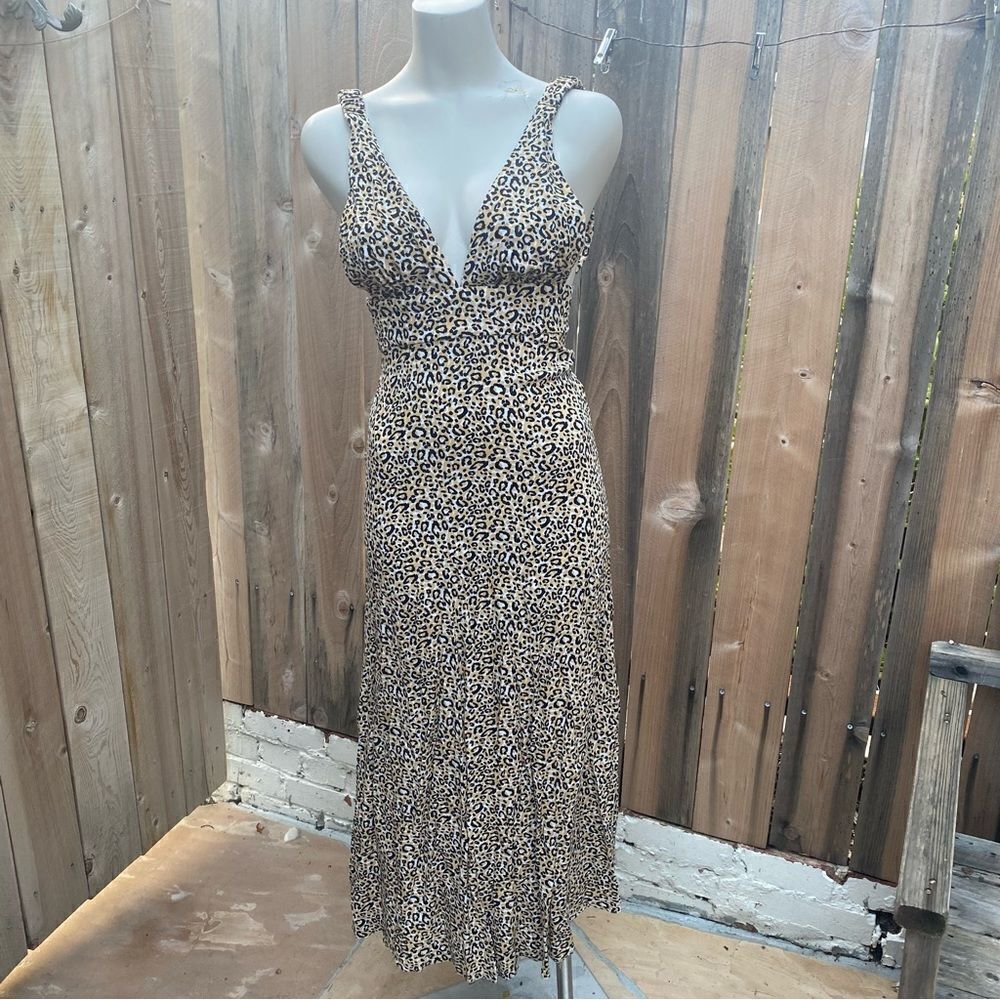 ASOS DESIGN plunge maxi dress in animal print size 0
